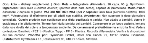 GymBeam Gotu Kola capsule 90 cps per memoria