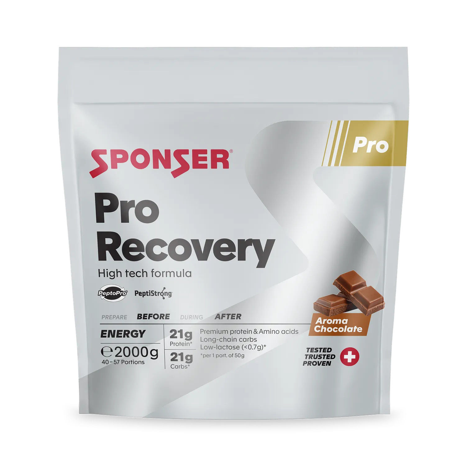 Sponser Pro Recovery Chocolate recupero 800 g proteine