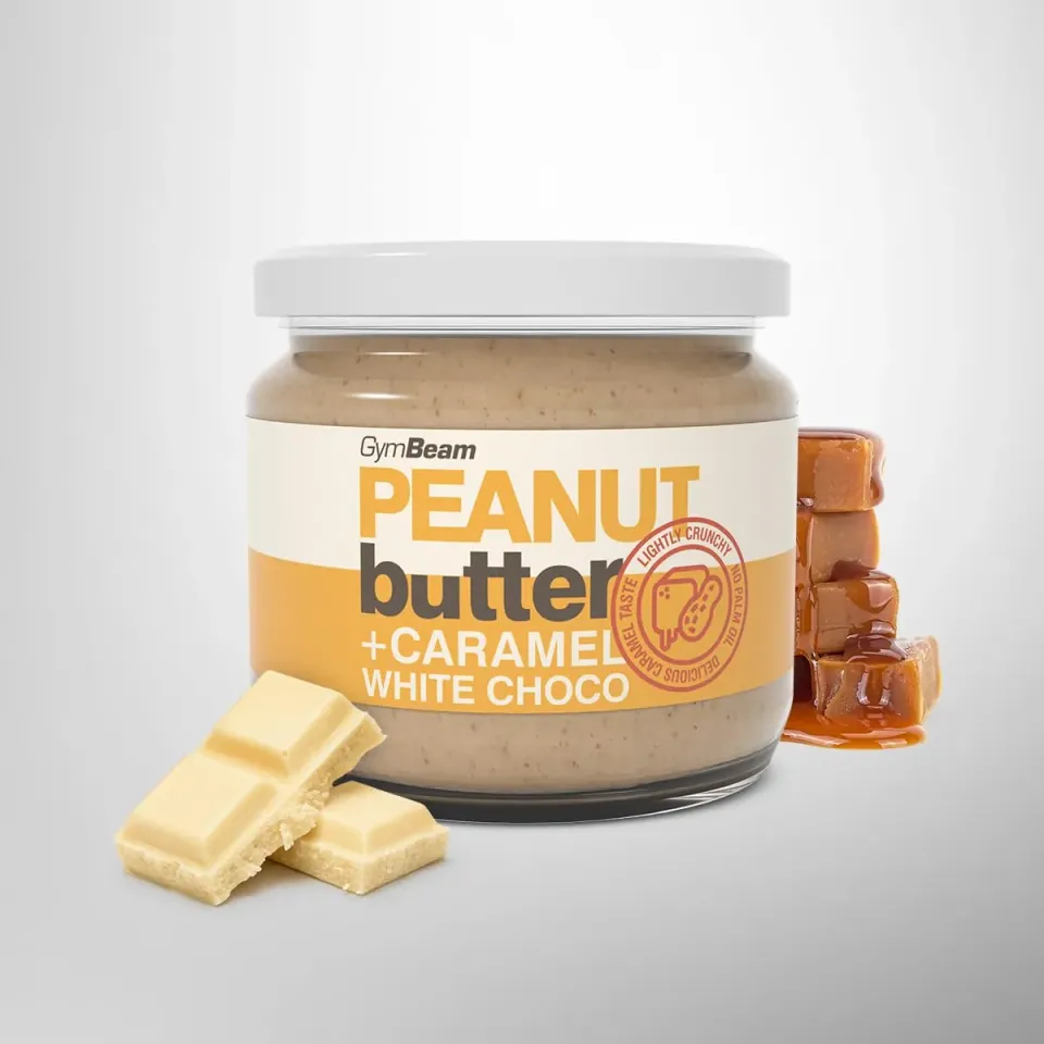 GymBeam Burro di Arachidi Cioccolato Bianco Caramello crema spalmabile proteica