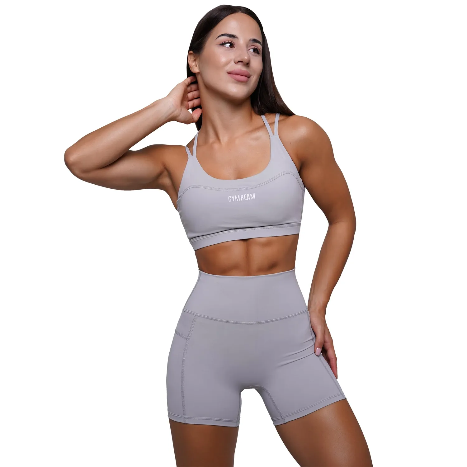 GymBeam Fit reggiseno sportivo S Mist Grey imbottito