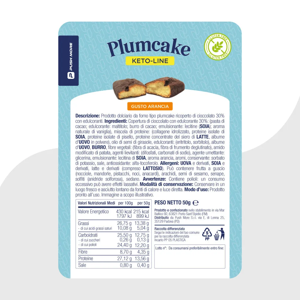Push More Plumcake Arancia 50 g proteico low carb