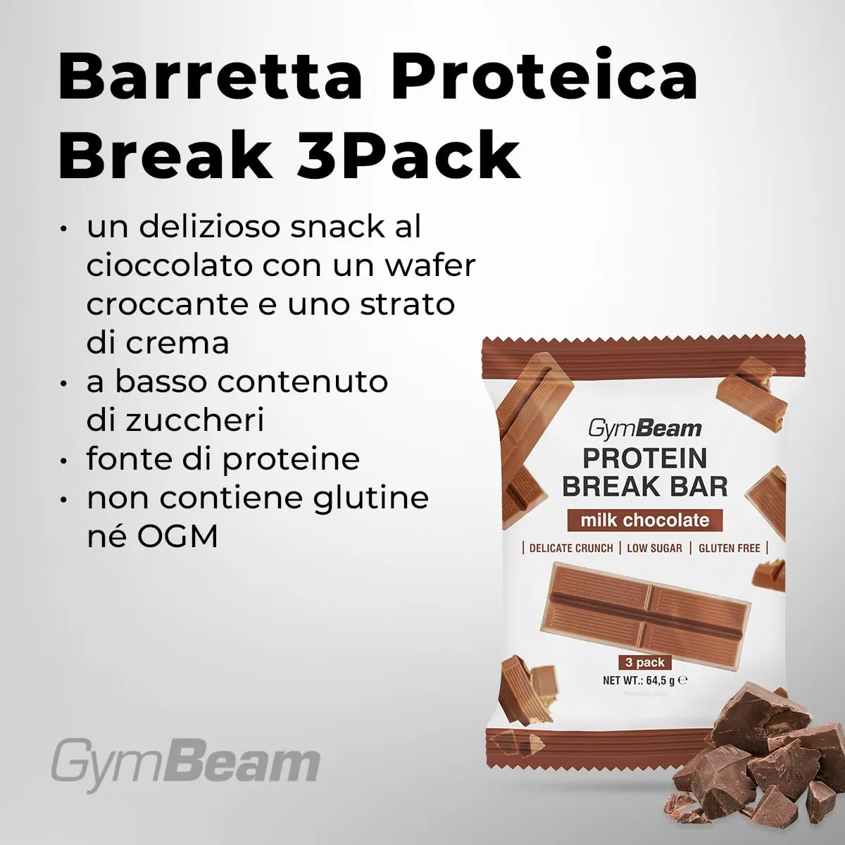 GymBeam Break Barretta Proteica 3Pack Senza Glutine