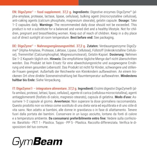 GymBeam DigeZyme Enzimi Digestivi Capsule Multienzima