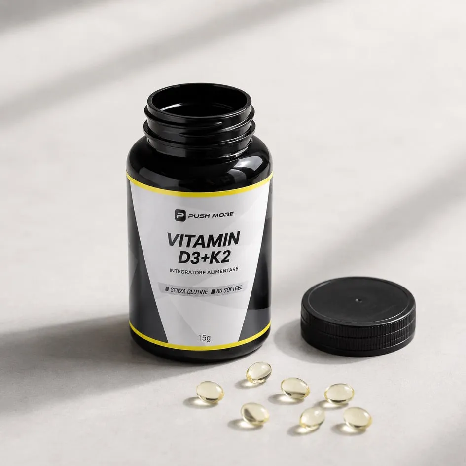Push More RIV Vitamin D3+K2 Integratore 60 Capsule Ossa