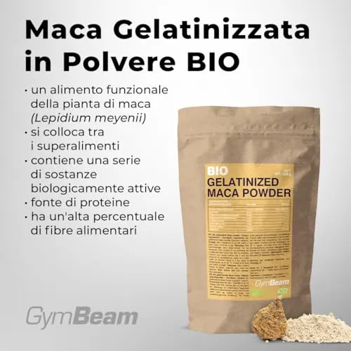 GymBeam Maca Peruviana BIO Polvere 200g Gelatinizzata