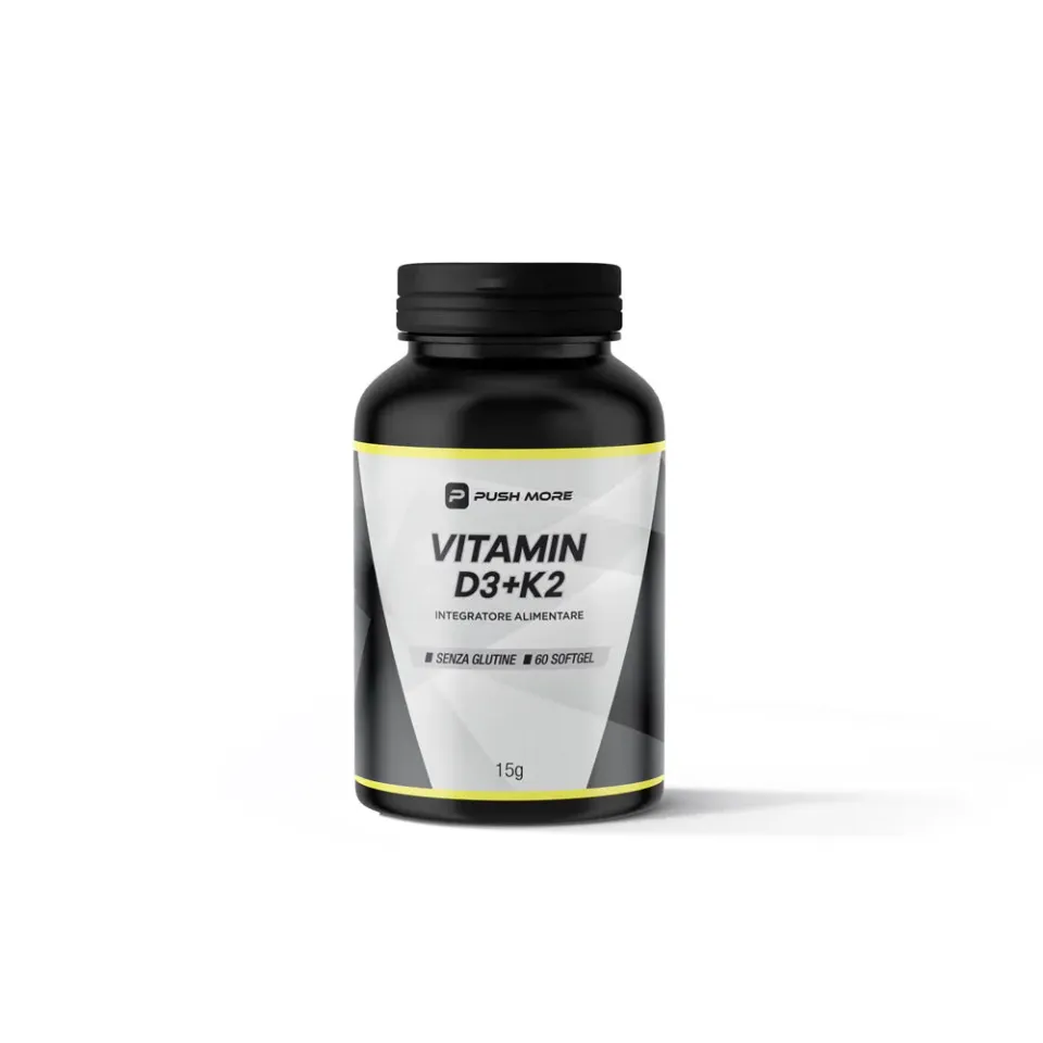 Push More RIV Vitamin D3+K2 Integratore 60 Capsule Ossa