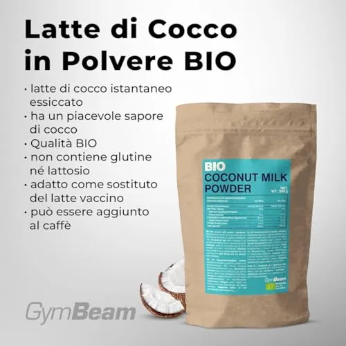 GymBeam Latte di Cocco BIO in polvere 250g senza zuccheri