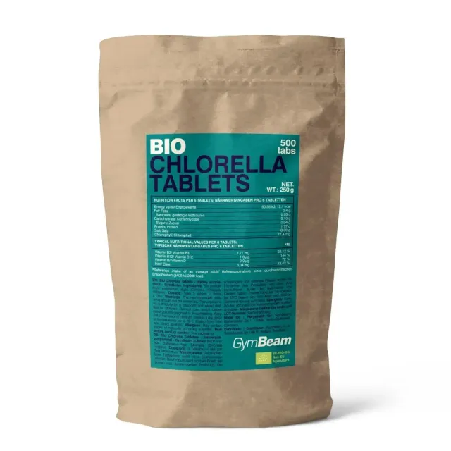 GymBeam Clorella BIO compresse 500 tabs proteine detox