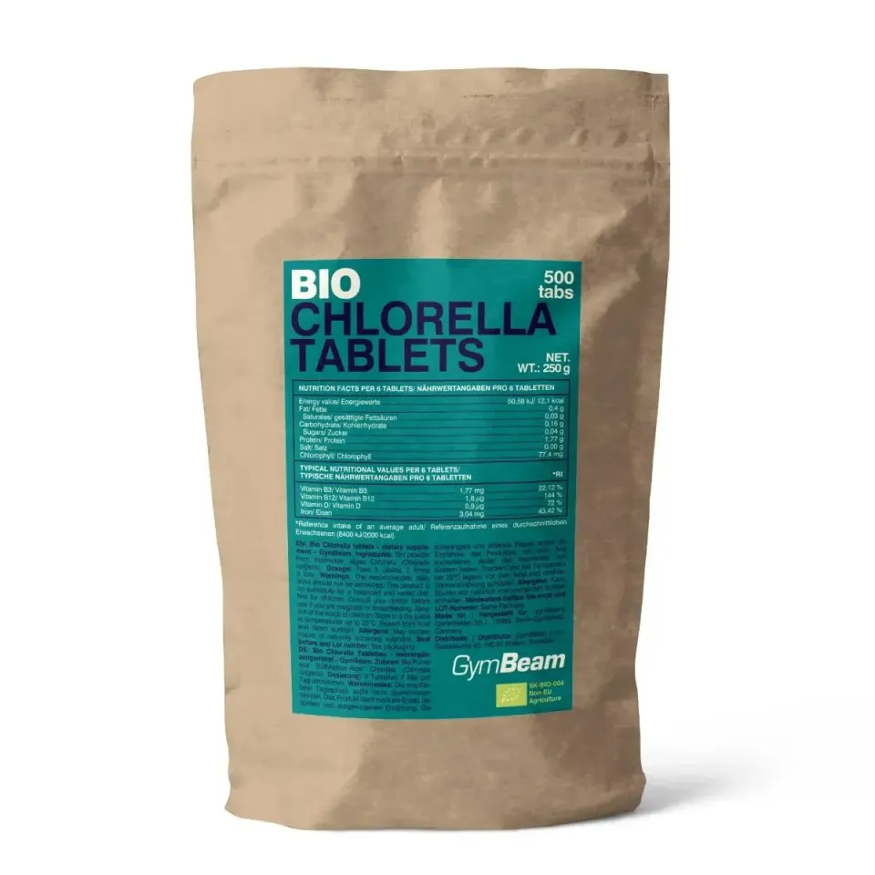GymBeam Clorella BIO compresse 500 tabs proteine detox