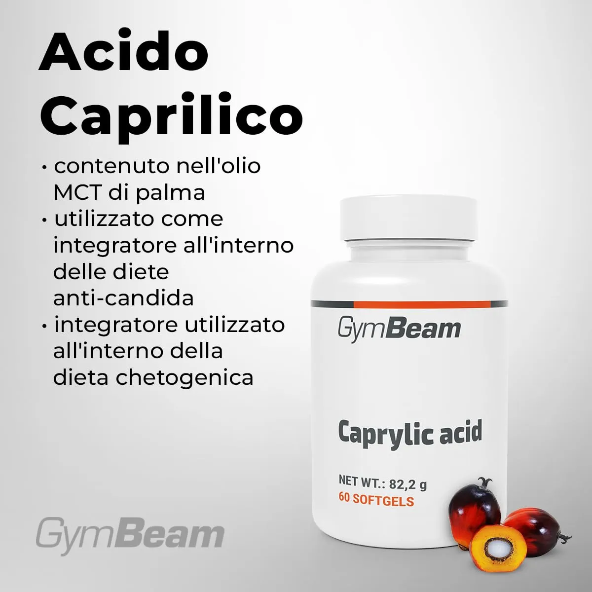 GymBeam Acido Caprilico softgel 60 cps 1200 mg MCT keto