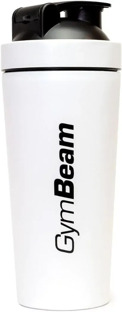 GymBeam Shaker Acciaio 750 ml Bianco con Filtro Proteine Fredde