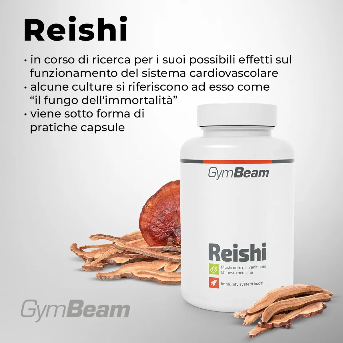 GymBeam Reishi capsule 90 cps 1000 mg fungo immunitario