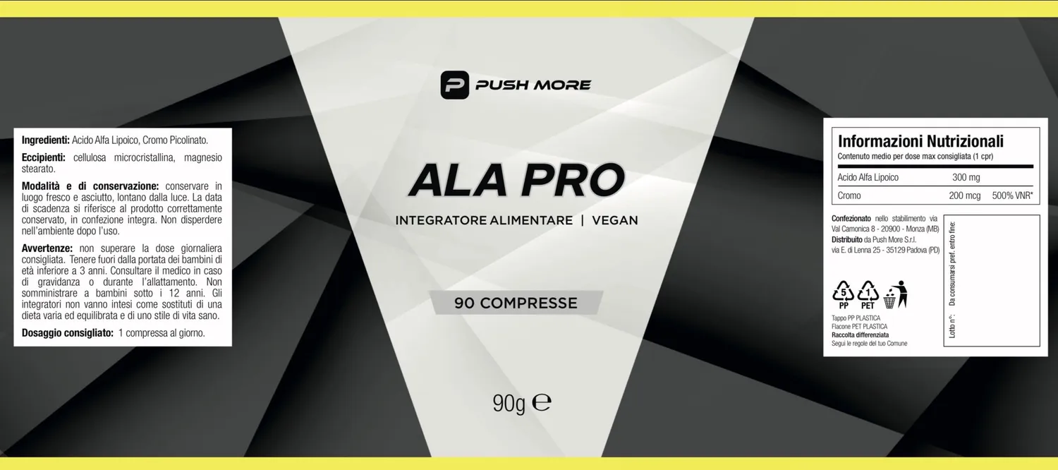 Push More Ala Pro Acido Lipoico 90 Compresse Glicemia