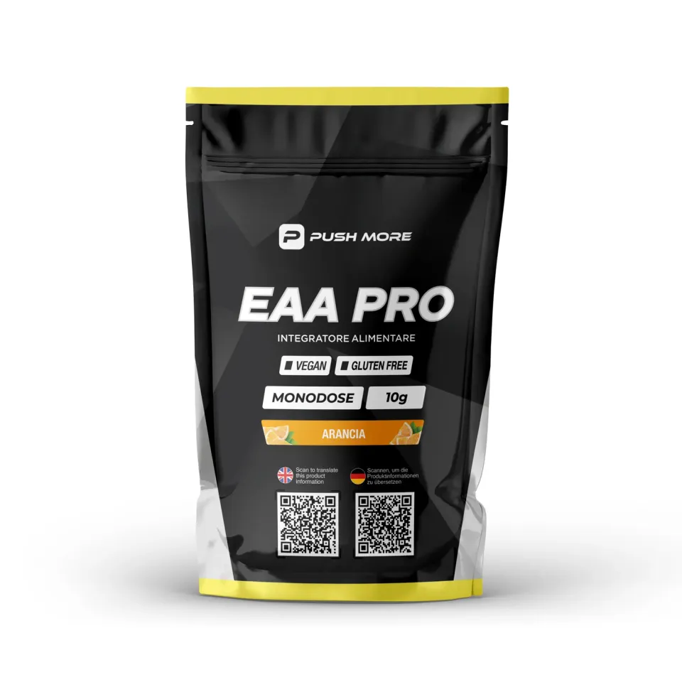 Push More EAA PRO aminoacidi tester 10g arancia vegan