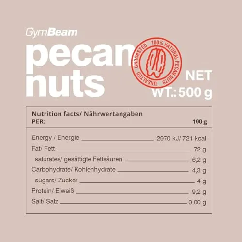 GymBeam Noci Pecan sgusciate 500 g omega dolci