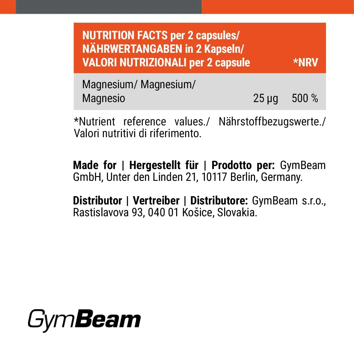 GymBeam Magnesio Citrato capsule forza recupero