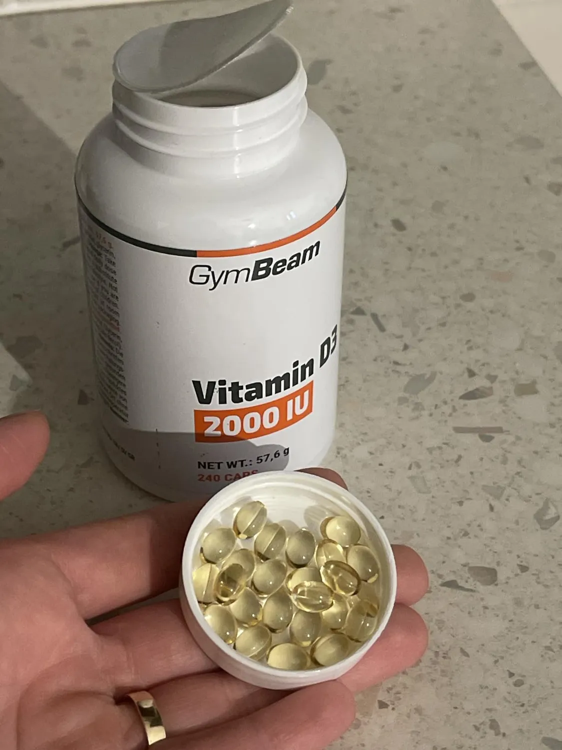 GymBeam Vitamina D3 2000 UI 60 cps Ossa Immunitario