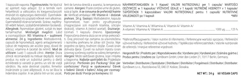 GymBeam Vitamina A Retinolo Capsule 60 cps Vista