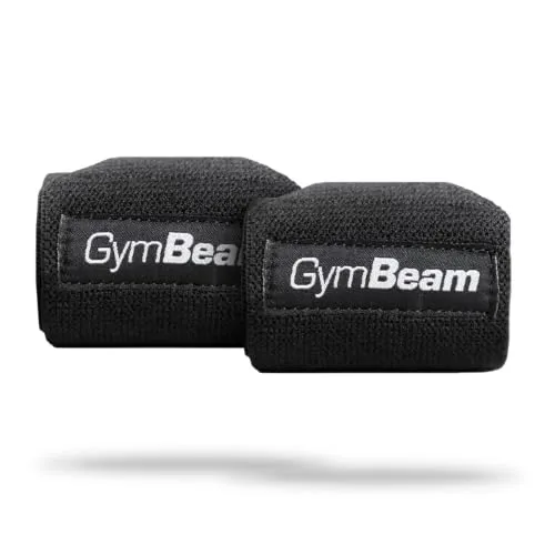 GymBeam Wrist Wrap Press fasce polsi pesi cotone nero