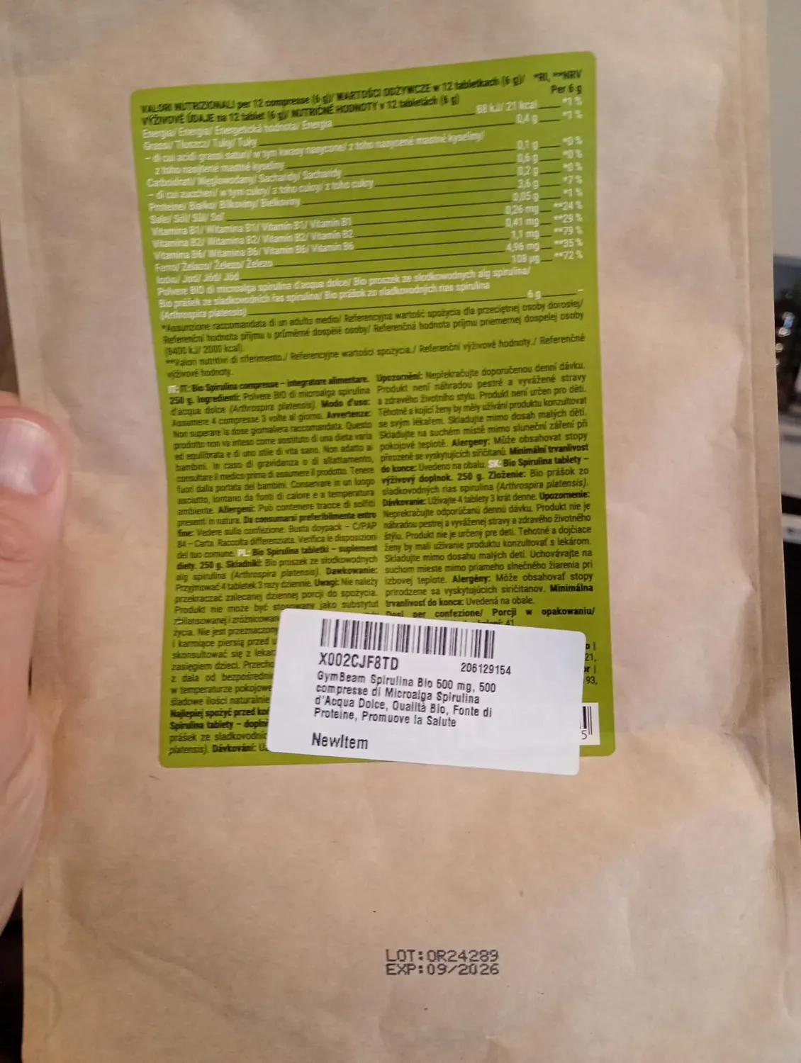 GymBeam Spirulina BIO compresse 500 cpr