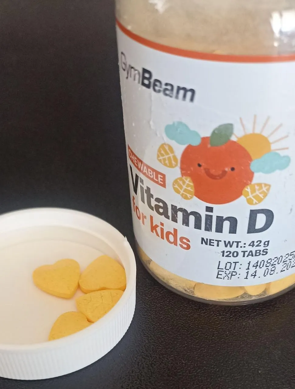GymBeam Vitamina D3 Bambini compresse masticabili 120 cps arancia