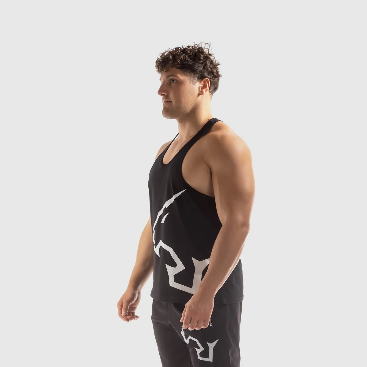 Push More Back canotta palestra uomo nera traspirante