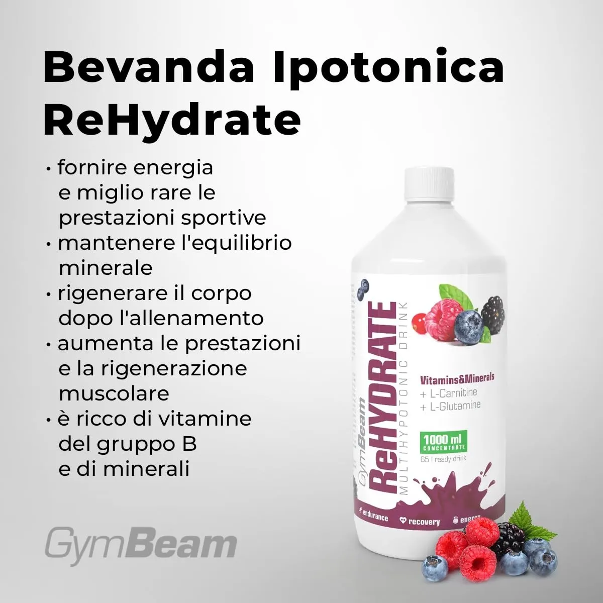 GymBeam ReHydrate 1000 ml Forest Fruit Ipotonica