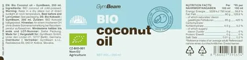 GymBeam Olio di Cocco Vergine Bio olio 200 ml spremuto a freddo