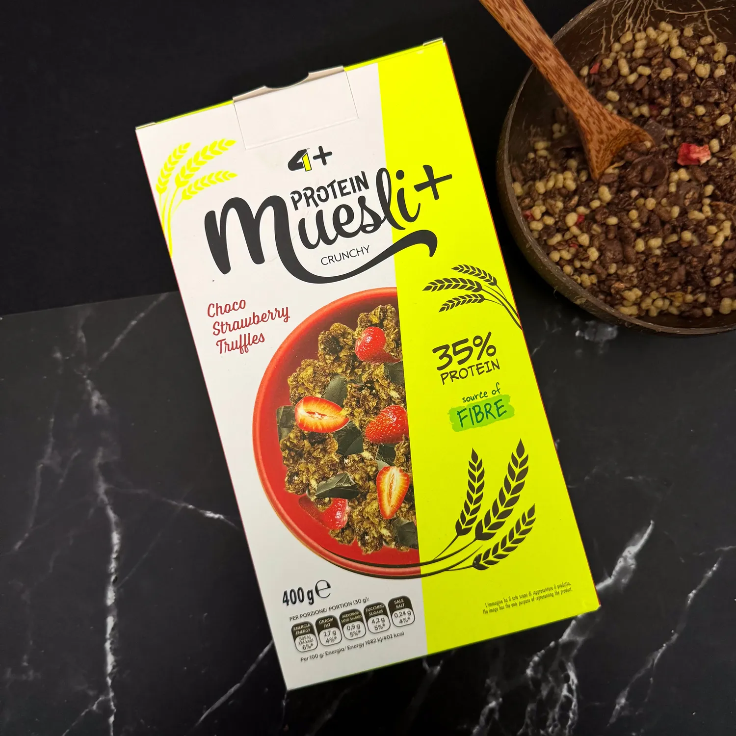 4 Plus Nutrition Protein Muesli+ muesli proteico 400 g choco fragola