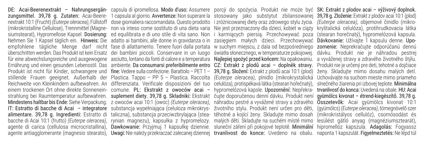 GymBeam Acai Bacche Integratore Antiossidante Vegano