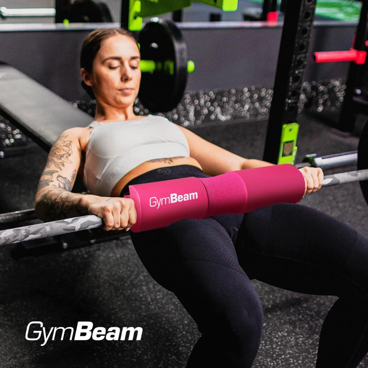 GymBeam Barbell Pad Cuscinetto Bilanciere Rosa NBR Squat