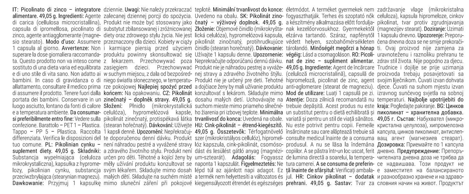 GymBeam Zinco Picolinato capsule 90 cps 15 mg alta biodisponibilità