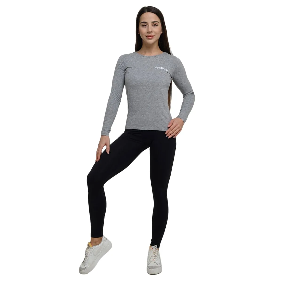 GymBeam T-Shirt Donna Maniche Lunghe L Grey cotone