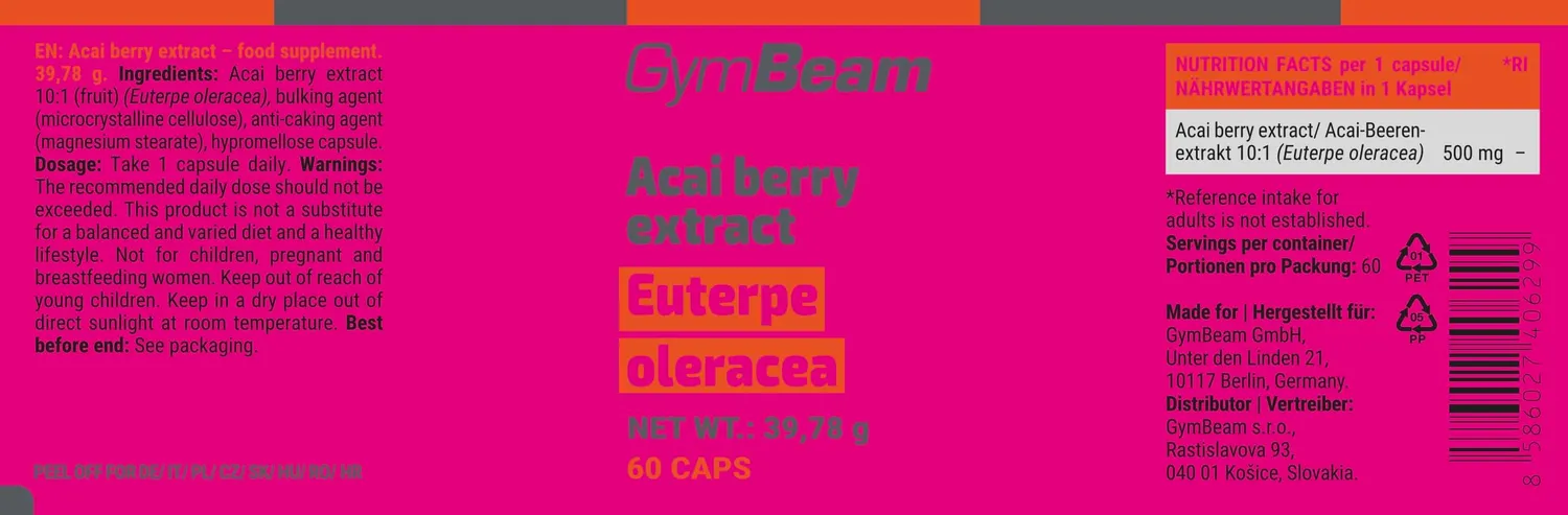 GymBeam Acai Bacche Integratore Antiossidante Vegano