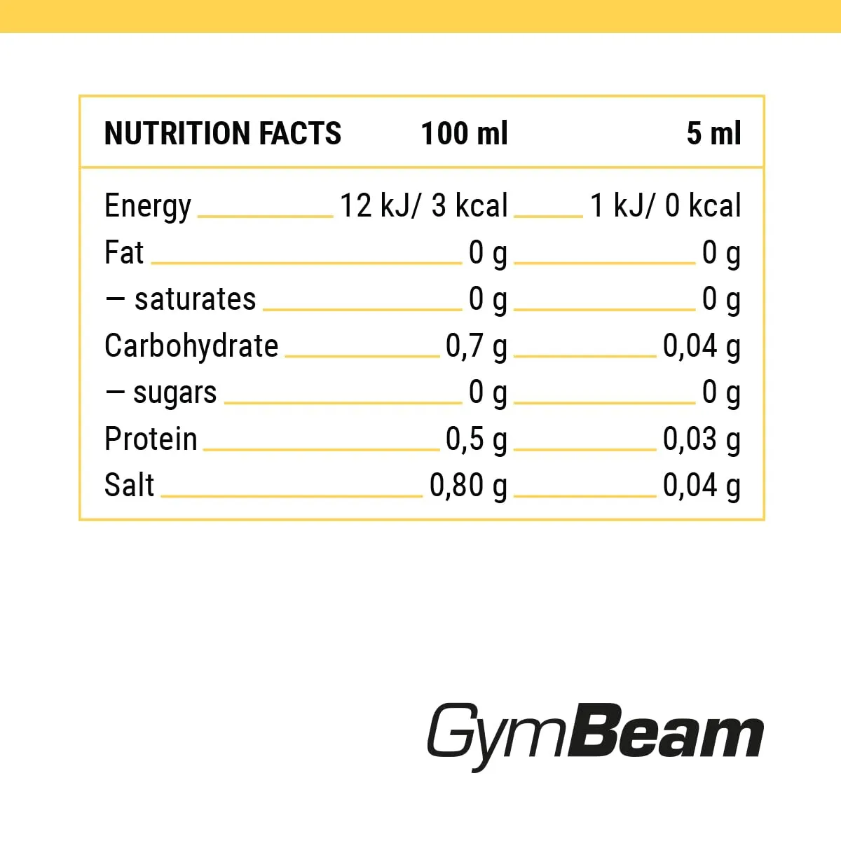 GymBeam Sciroppo ZERO vaniglia 350 ml zero calorie
