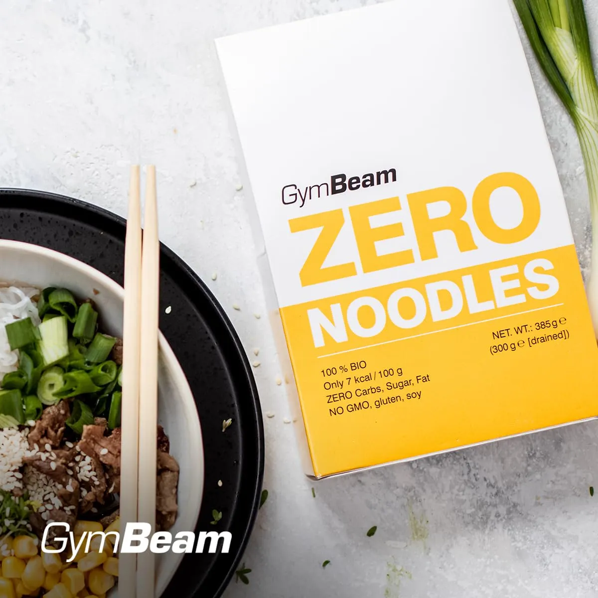 GymBeam Noodles Zero BIO pasta konjac 385 g ipocalorica