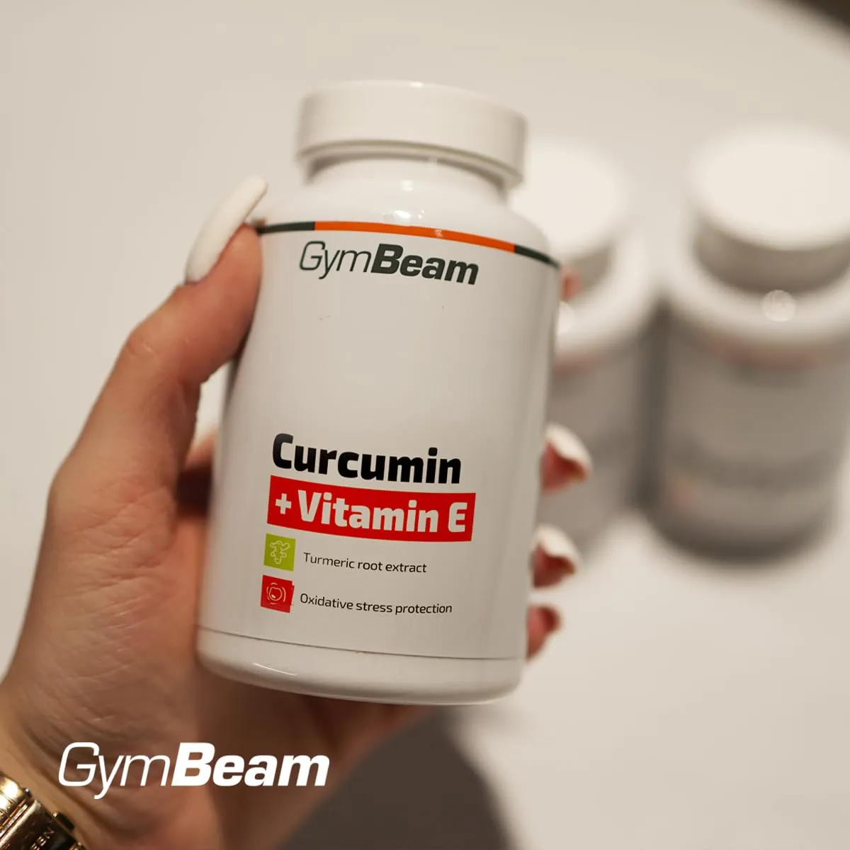 GymBeam Curcumina + Vitamina E Capsule 90 cps Antiossidante