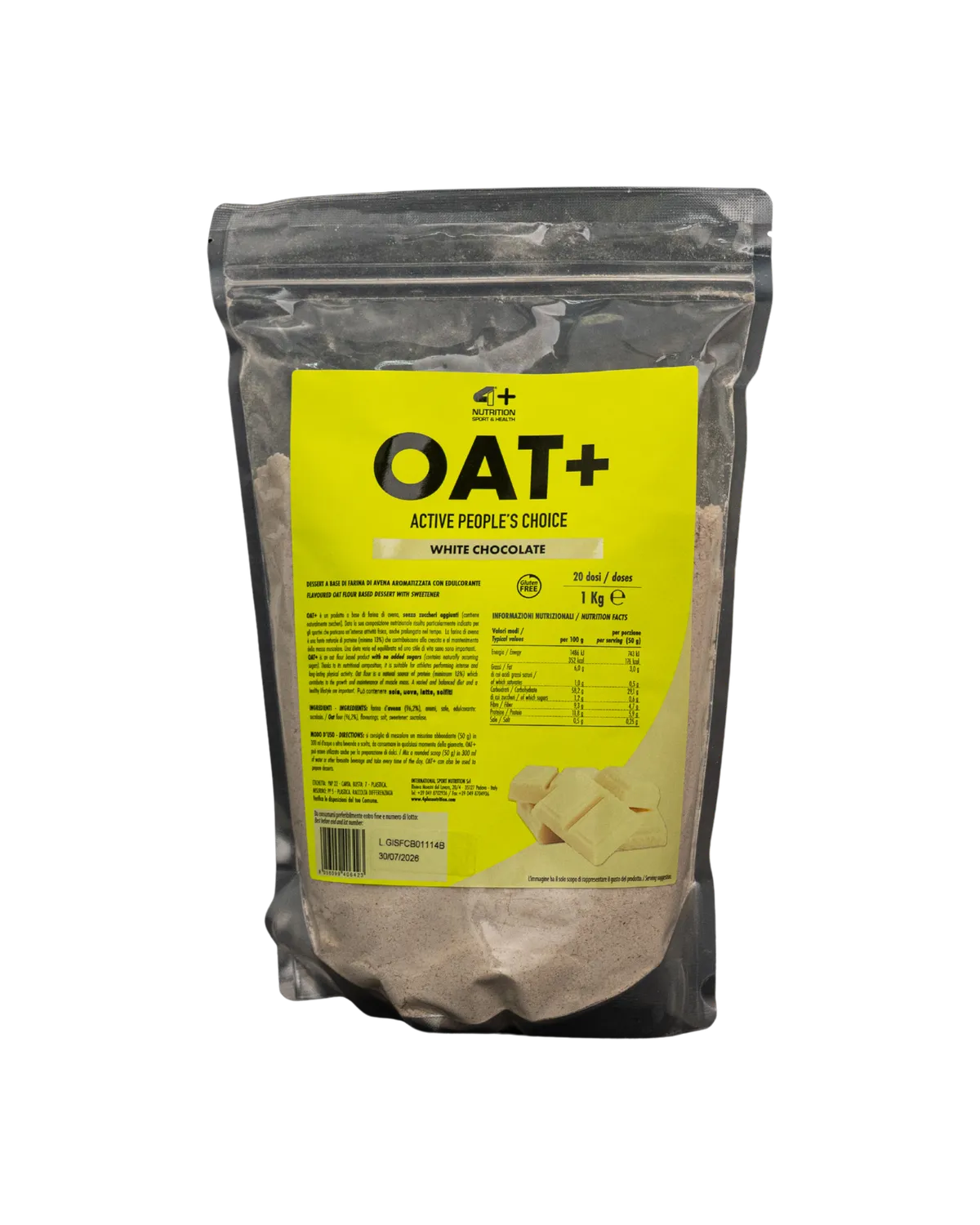 4 Plus Nutrition OAT+ Farina Avena 1 kg Apple Pie Ricca Fibre