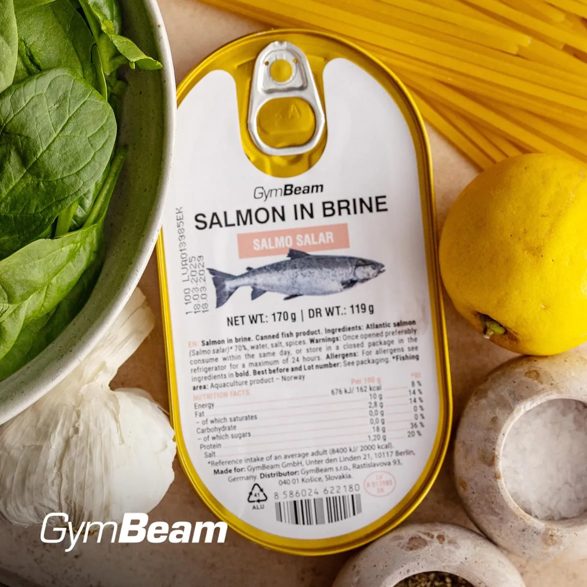 GymBeam Salmone in Salamoia norvegese 170 g omega 3