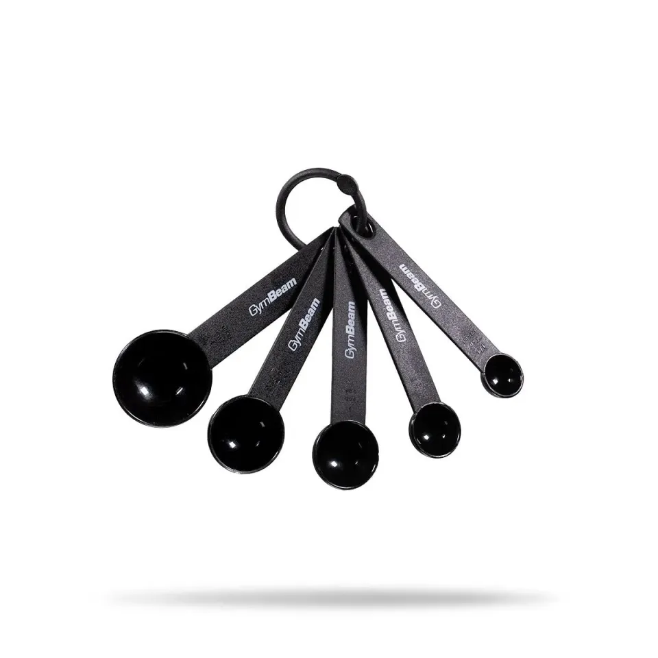 GymBeam Set Misurini Cucina 5 pezzi nero dosatore polveri