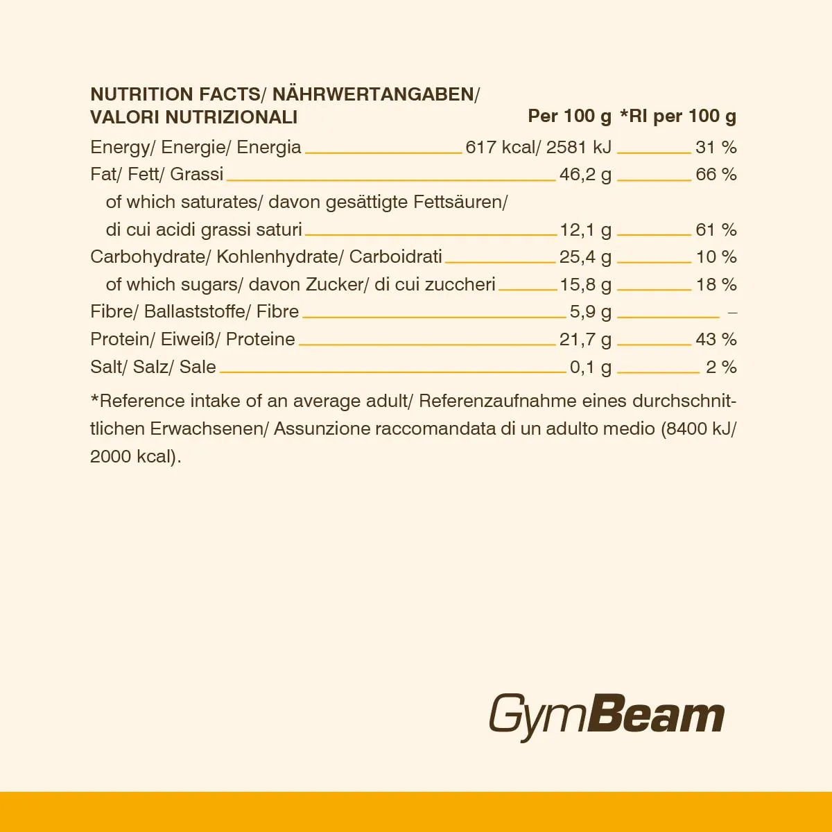 GymBeam Burro di Arachidi Cioccolato Bianco Caramello crema spalmabile proteica