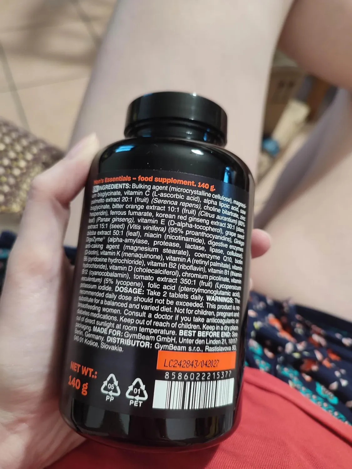 GymBeam Multivitaminico Uomo 120 cpr 27 Attivi Energia