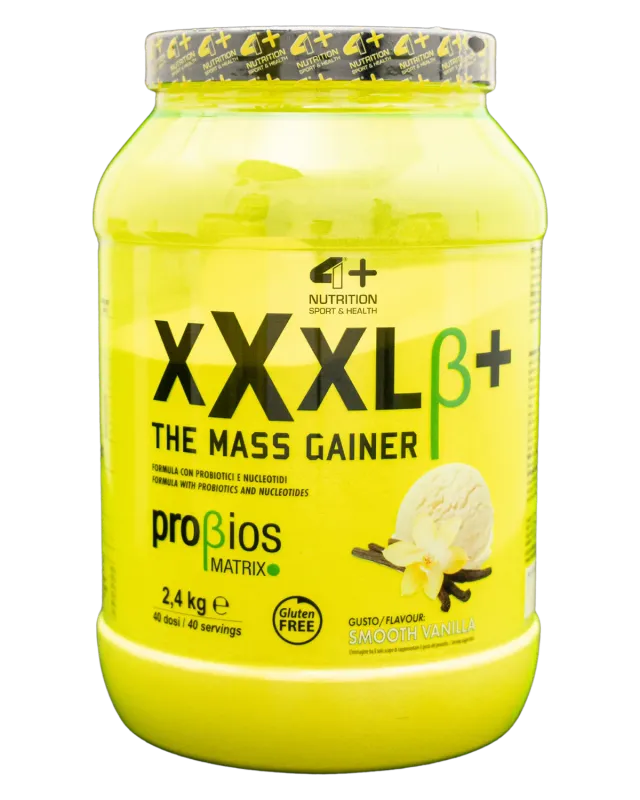 4 Plus Nutrition XXXLβ+ Gainer Massa 2,4 Kg Cacao Palatinose