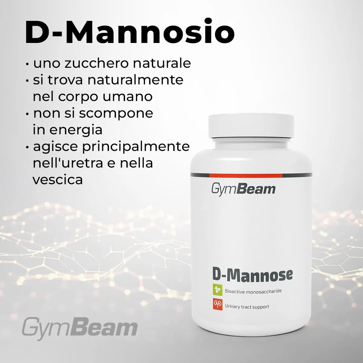 GymBeam D-Mannosio capsule 90 cps vie urinarie 1500 mg