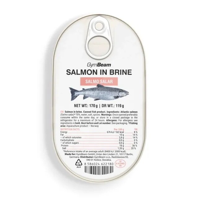 GymBeam Salmone in Salamoia norvegese 170 g omega 3