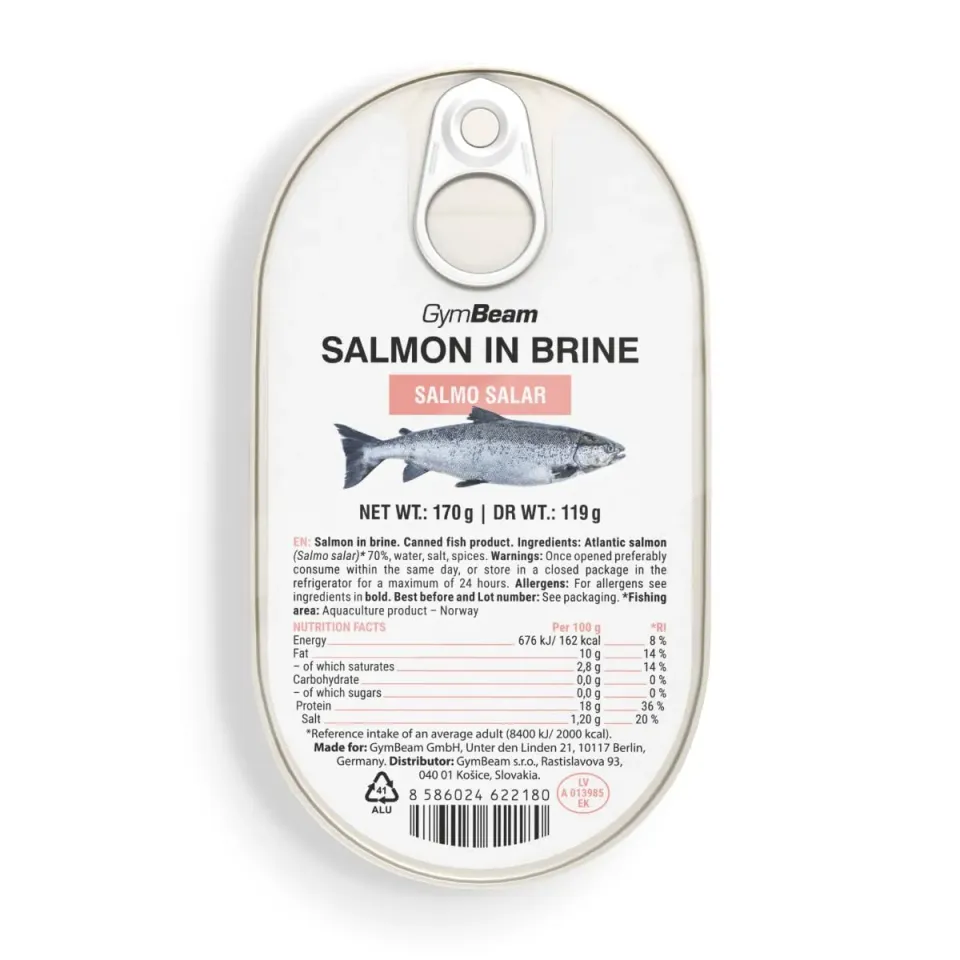 GymBeam Salmone in Salamoia norvegese 170 g omega 3