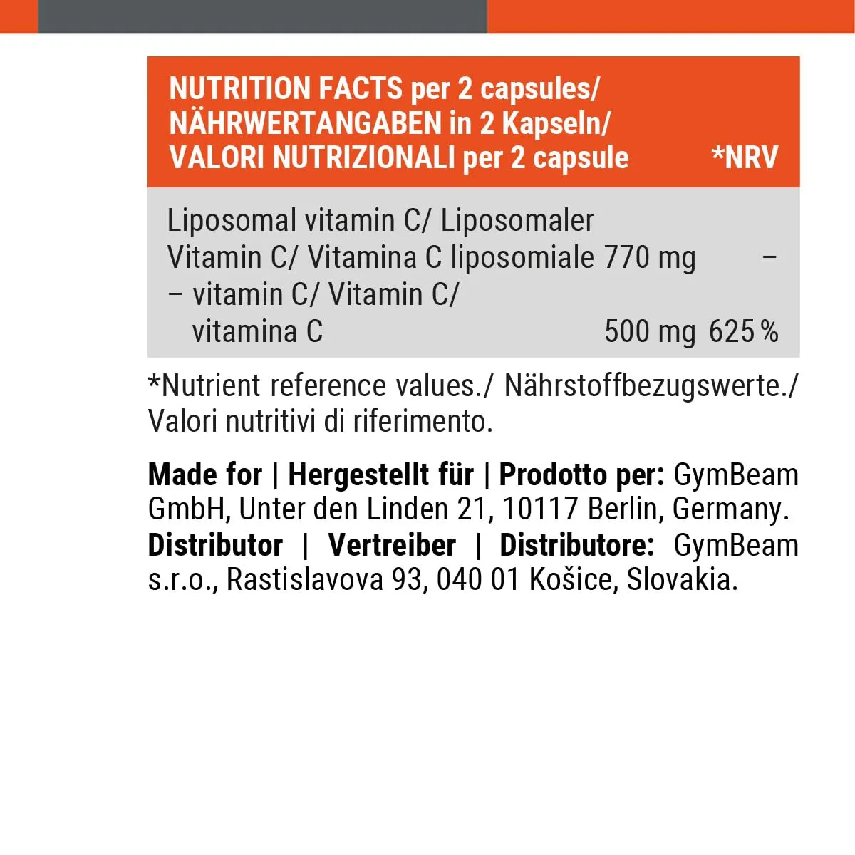 GymBeam Multivitaminico Liposomiale capsule vegano
