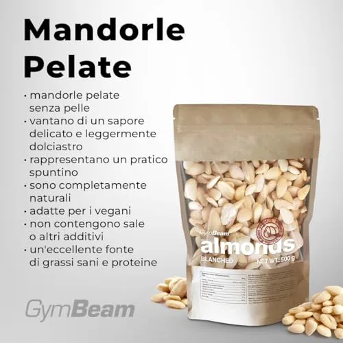 GymBeam mandorle pelate naturali 500 g vegane