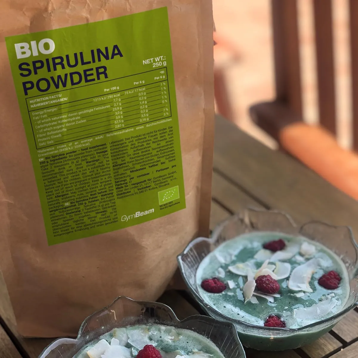GymBeam Spirulina BIO Polvere 250g Proteica Vegana