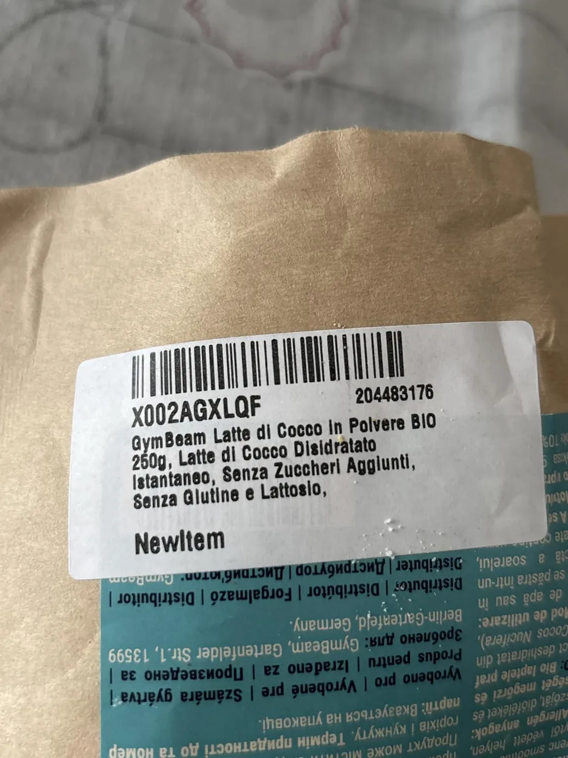 GymBeam Latte di Cocco BIO in polvere 250g senza zuccheri